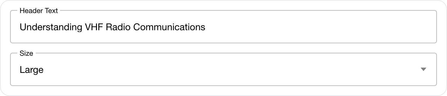 Text & Headers editor