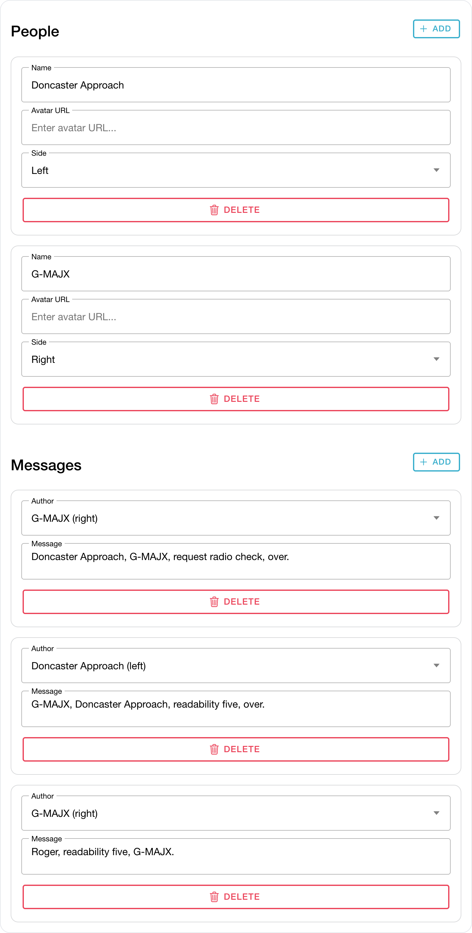 Message Chat editor